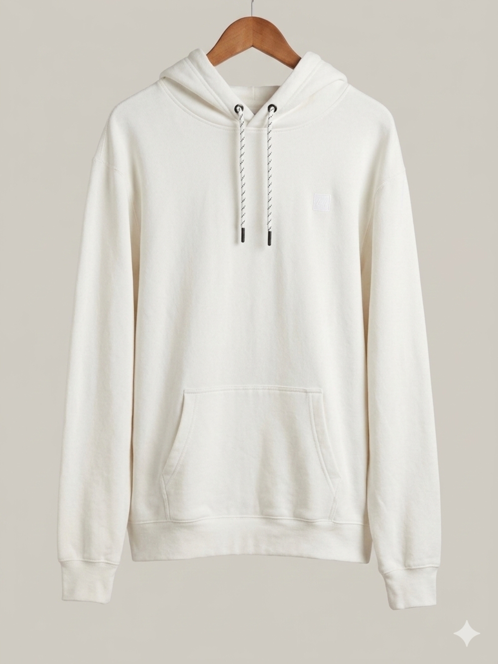 Aeropostale Men's Cream Pullover Hoodie with Drawstring Size XL